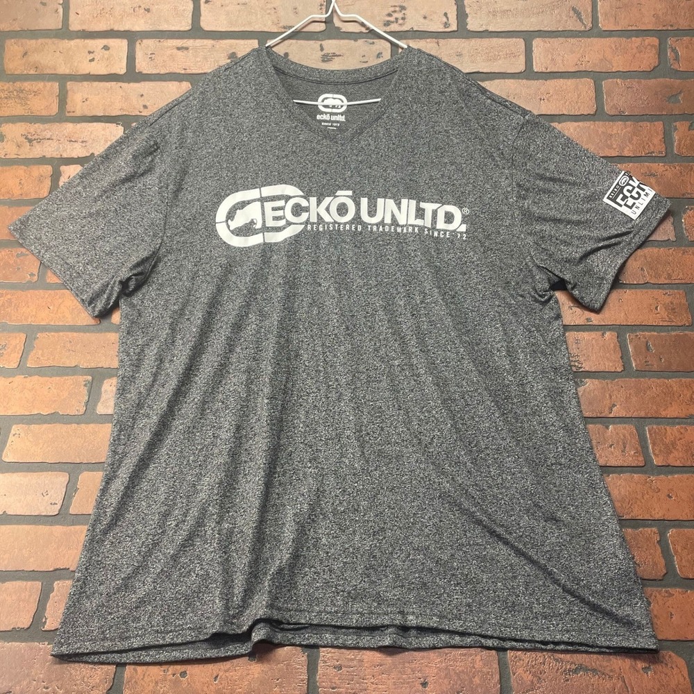 Ecko Unltd Men's 2XL Dark Grey Rhino Graphic Tee Cotton Blend Streetwear